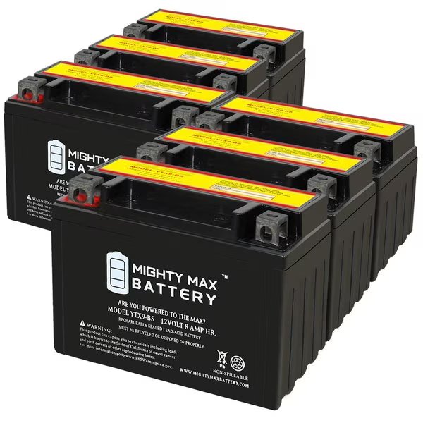 YTX9-BS 12V 8AH Replacement Battery compatible with Piaggio Free 100 4T 02-06 - 6PK, Mighty Max Battery, Mfr#: MAX4026605